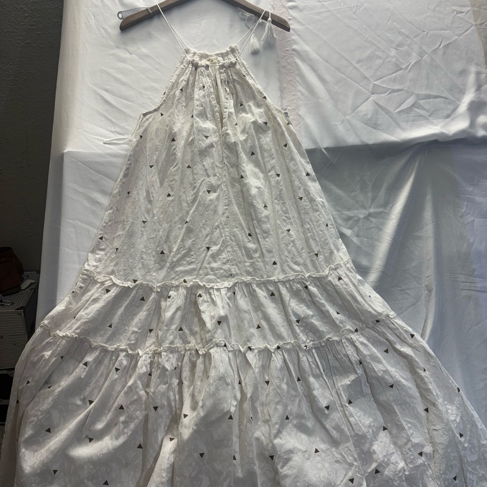 Cost Plus World Market White Textured Halter Dress